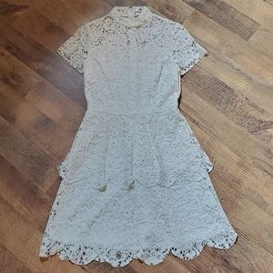 TAGS ON White lace high neck dress BACHLORETTE